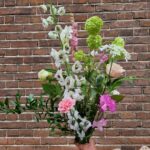 Boeket losgebonden wit/roze
